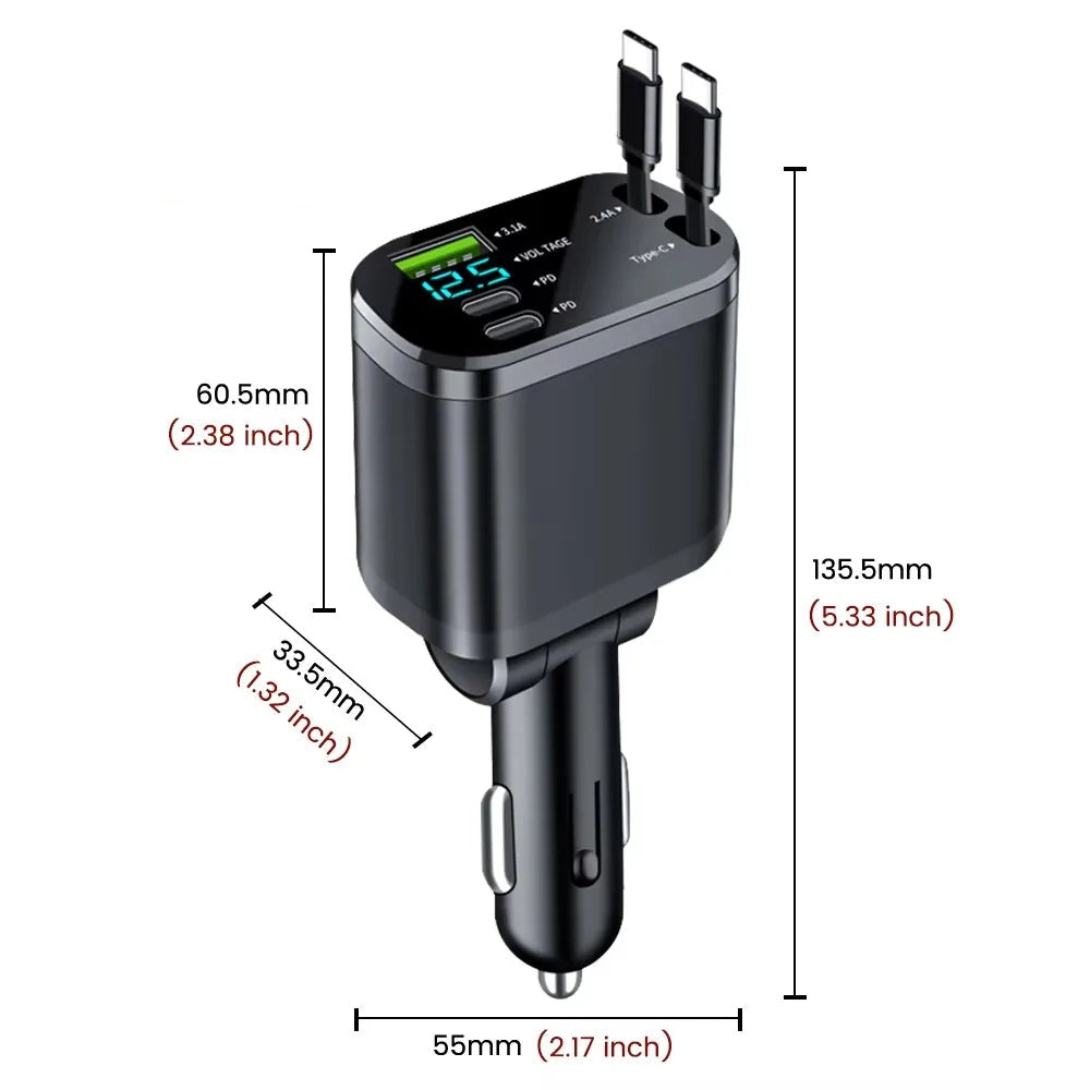 Retractable car charger