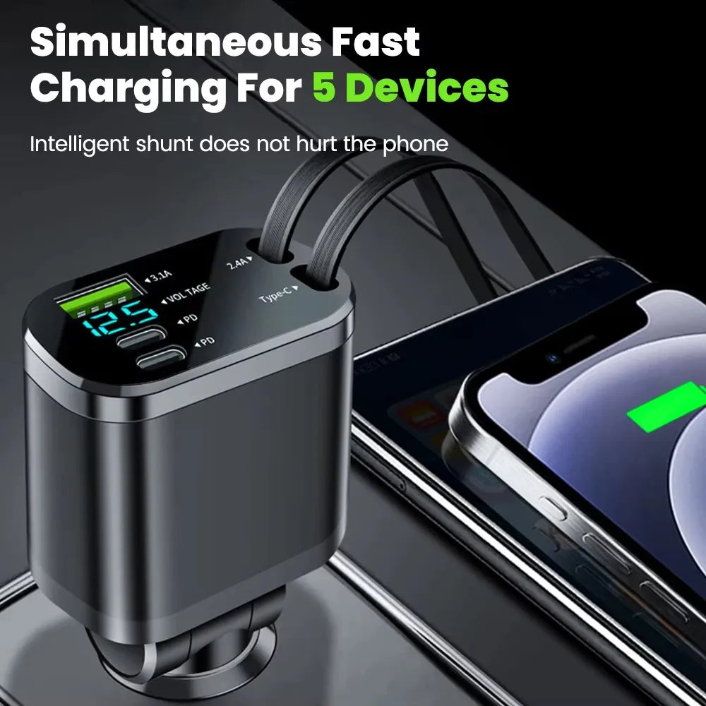 Retractable car charger